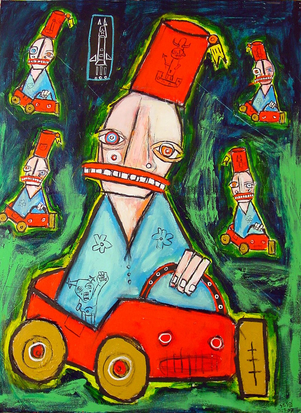 Transformer annual Silent Auction & Benefit, Washington, DC, 2007: photograph 1 ("Warrior," Sesow's painting for the 2007 Transformer auction)