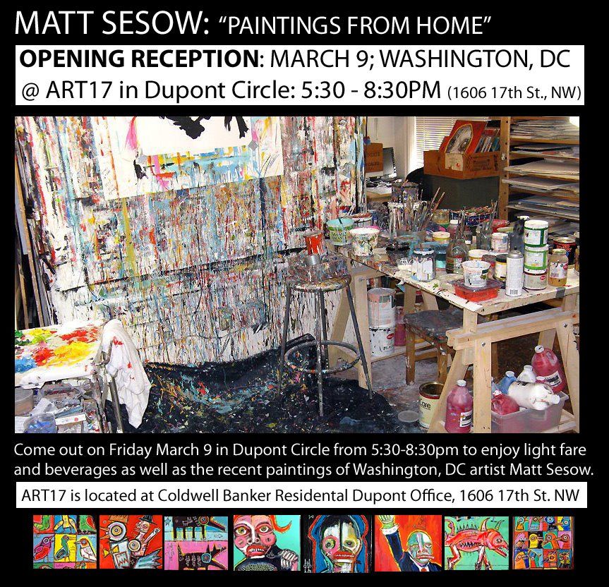 “Paintings from Home,” ART17, 1606 17th Street NW, Dupont Circle, Washington, DC, 2012: photograph 1 (Posted by Matt Sesow on Facebook, March 7, 2012)