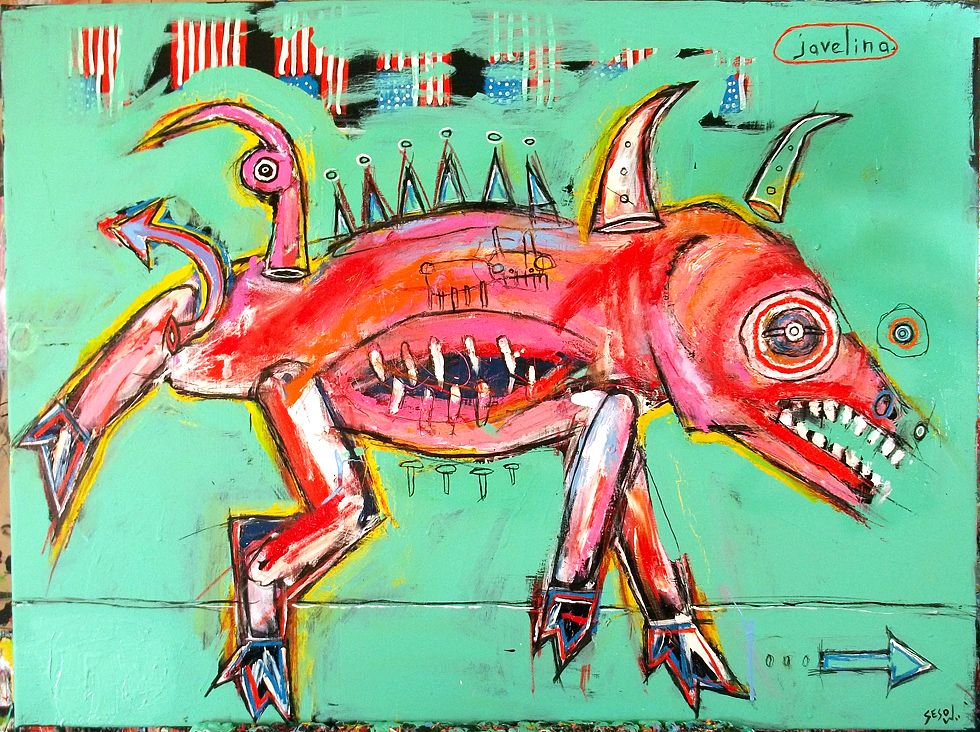 Transformer annual Silent Auction & Benefit, Washington, DC, 2012: photograph 1 ("Javelina," Sesow's painting for the 2012 Transformer auction)