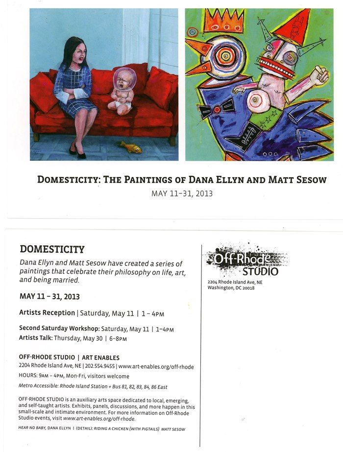 Two-Person Show — with Dana Ellyn, 2013: photograph 4 (Posted by Matt Sesow on Facebook, May 6, 2013)