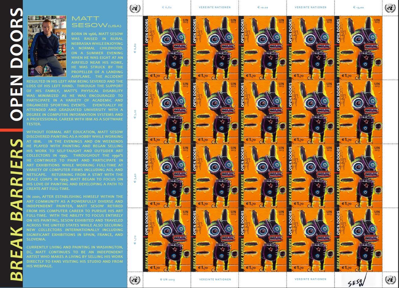 United Nations Postage Stamp, 2013: photograph 1 (Posted by Matt Sesow on Facebook, September 16, 2013)