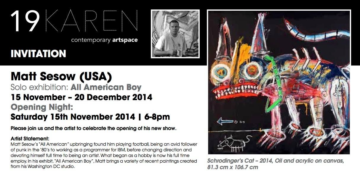 19 Karen Contemporary Artspace, Gold Coast, Australia, 2014: photograph 11 (Posted by Matt Sesow on Facebook, October 3, 2014)