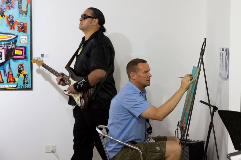 Live painting performance — preview night at 19 Karen Contemporary Artspace, Gold Coast, Australia, November…, 2014: photograph 7 (Posted by Matt Sesow on Facebook, November 15, 2014)