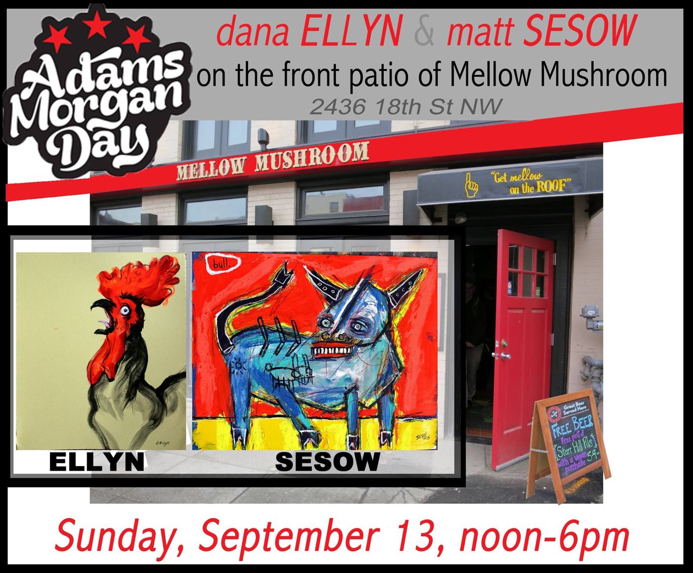 “Open studio every Sunday” at his Adams Morgan studio, 2015: photograph 14 (Posted by Matt Sesow on Facebook, August 21, 2015)