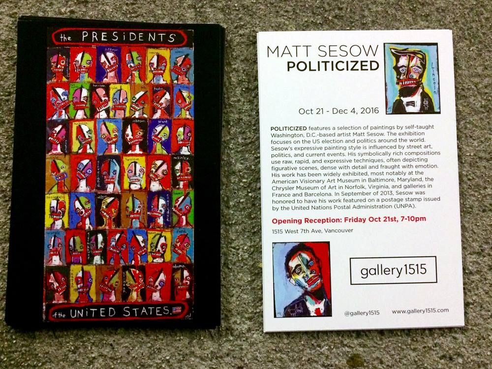 “Matt Sesow: Politicized,” Gallery 1515, Vancouver, BC, Canada, 2016: photograph 11 (Posted by Matt Sesow on Facebook, October 13, 2016)