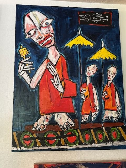 “31 Days in July” returns — Matt and Dana Ellyn restart the project as daily collaborative paintings…, 2025: photograph 4 (Posted by Matt Sesow on Facebook, May 20, 2025)