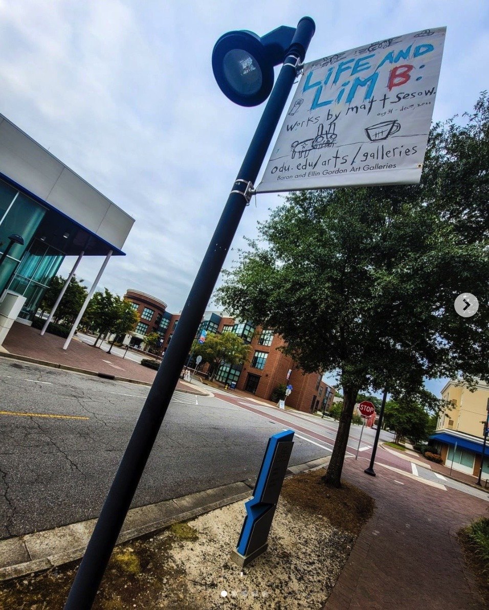 One of seven street banners painted for Life and Limb, Norfolk, Virginia, 2021