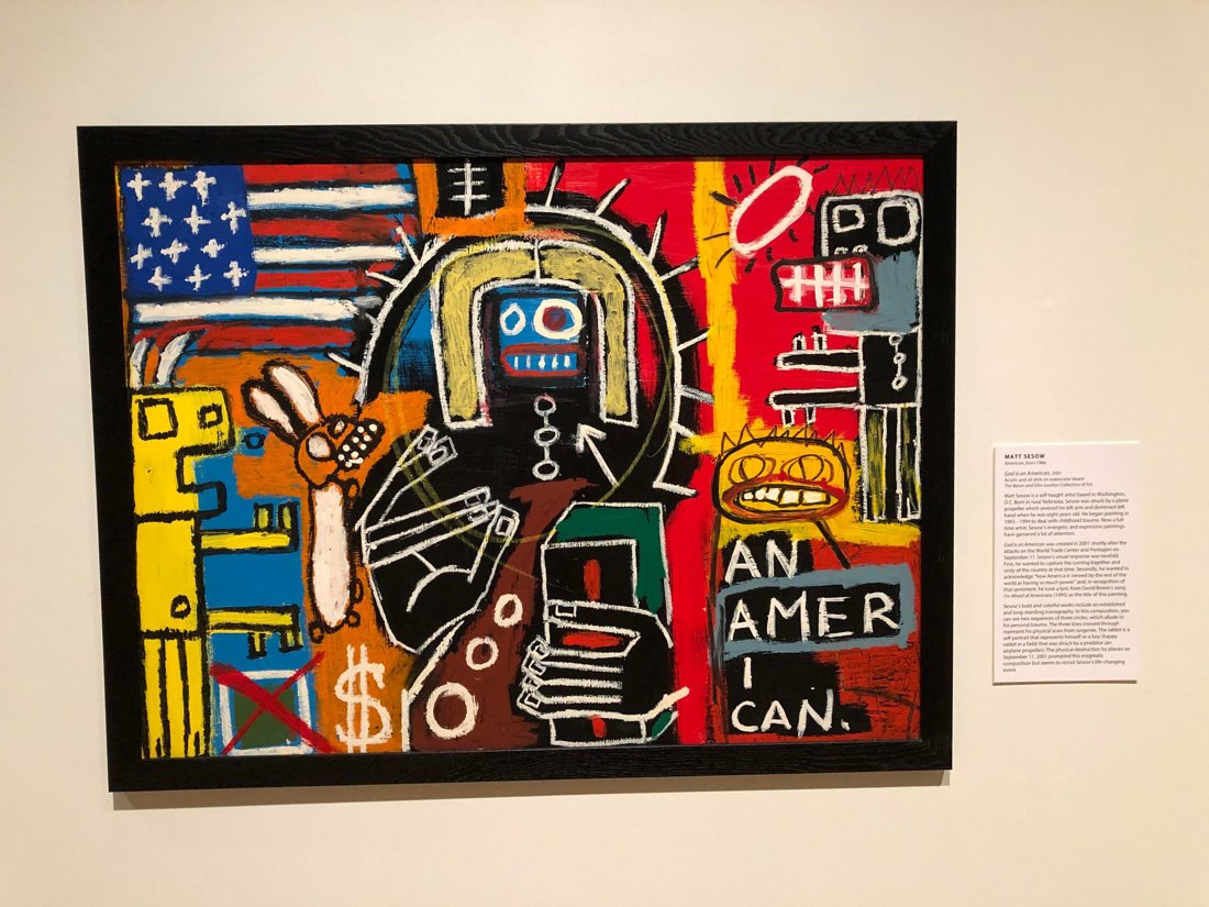 A Matt Sesow painting hanging at the Muscarelle Museum of Art, Williamsburg, Virginia