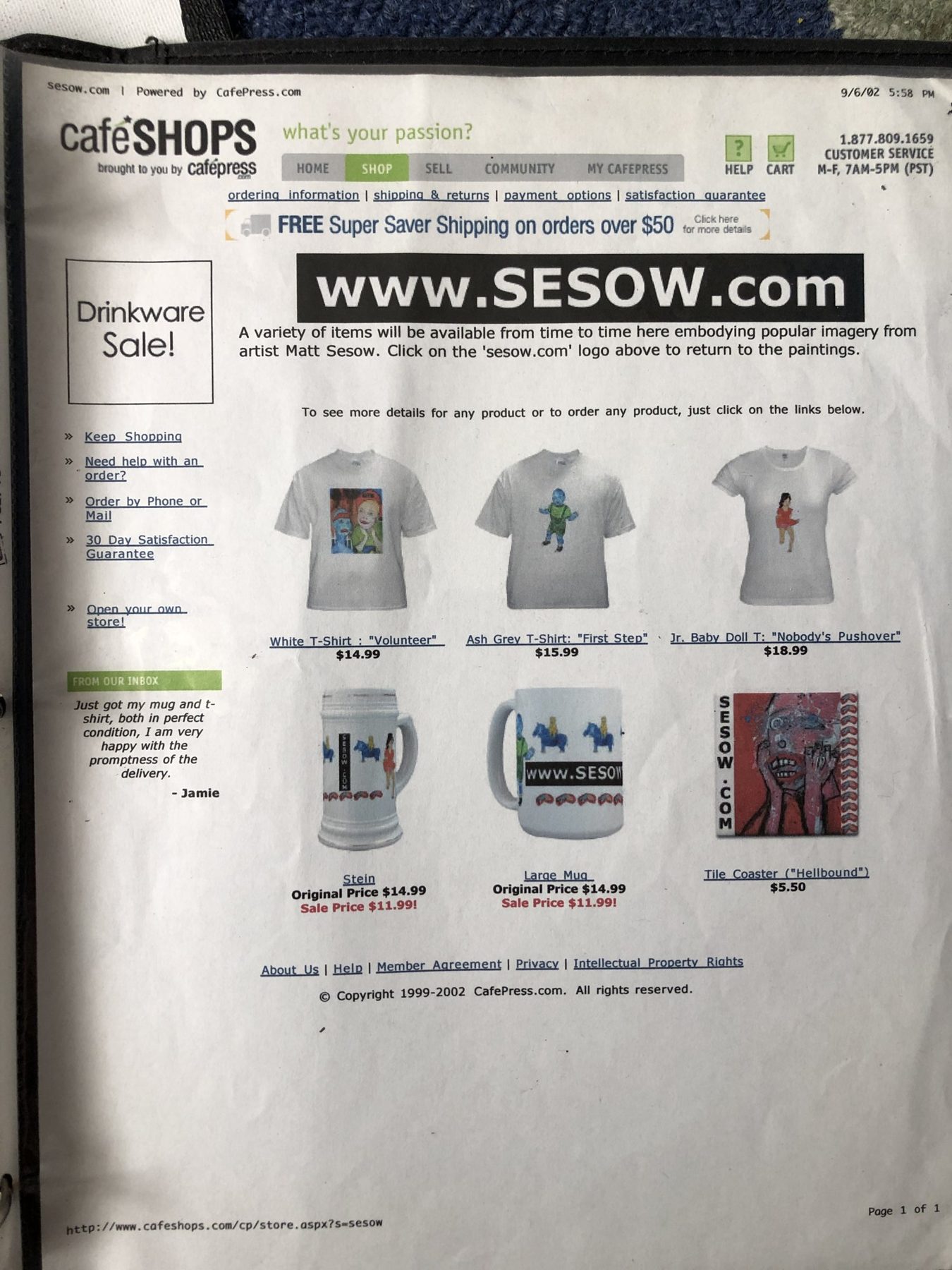 www.SESOW.com — CafeShops store, page 1