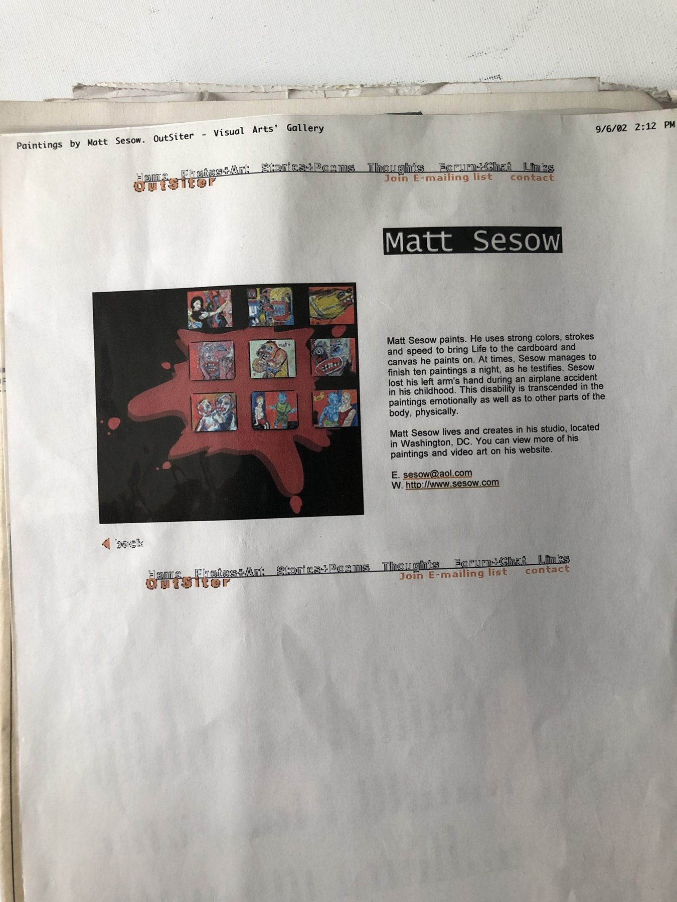 Matt Sesow, page 1