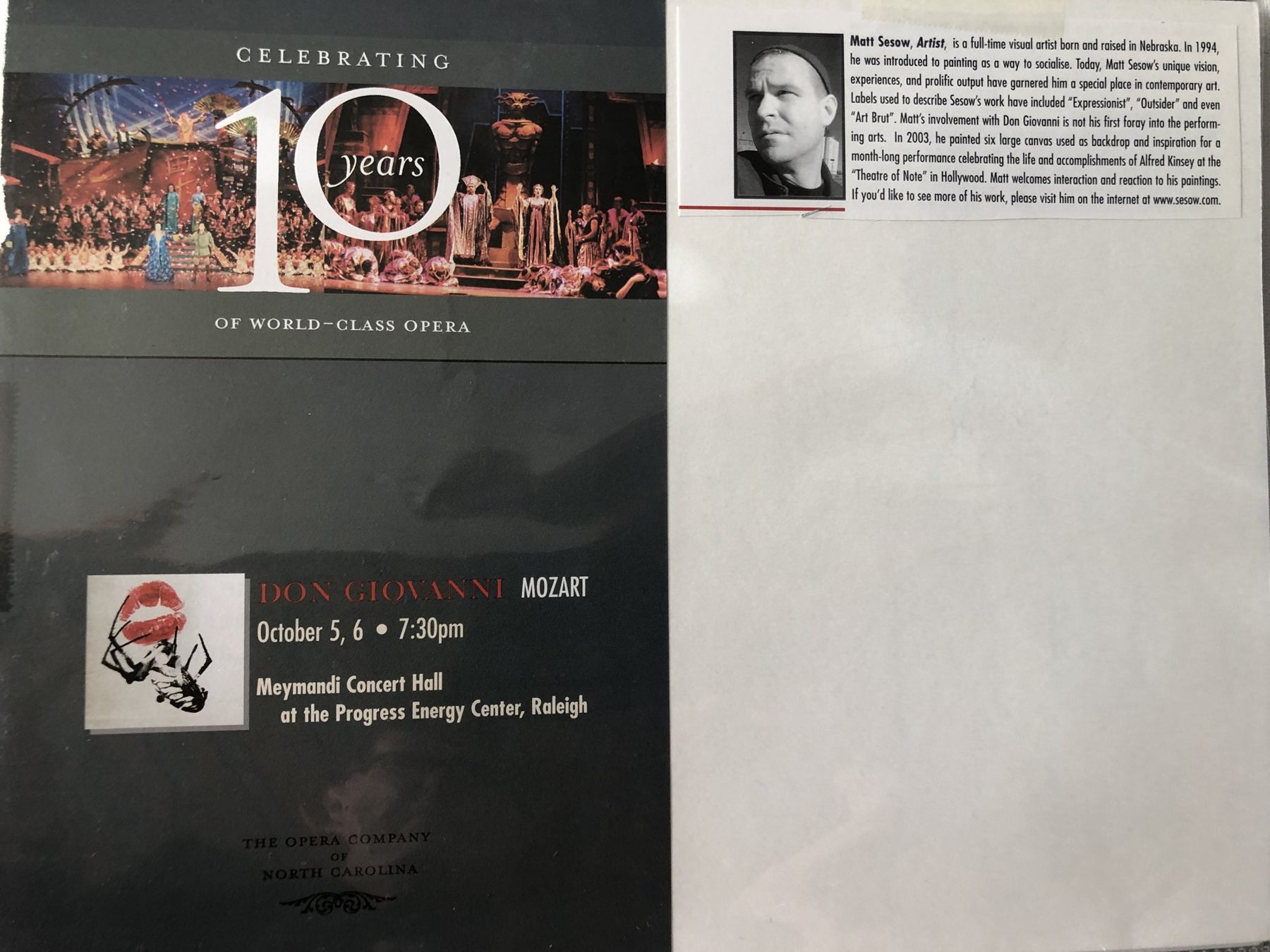 Don Giovanni — Mozart (program, 10th anniversary season), page 1