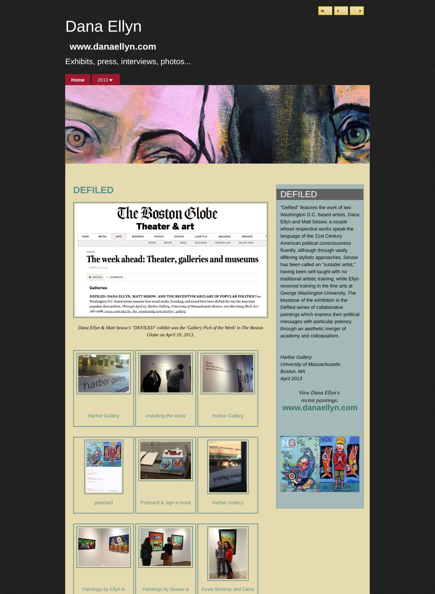 “DEFILED” — Boston Globe Gallery Pick and exhibition page, page 1