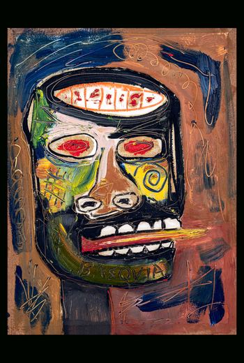 Exhibition postcard with a Basquiat work from the Liebman collection.