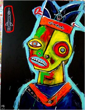 Confucius, (with lucky pachinko hat) by Matt Sesow