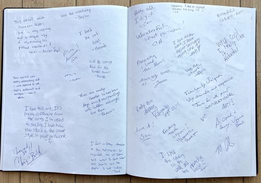 From the comment book at the exhibition.