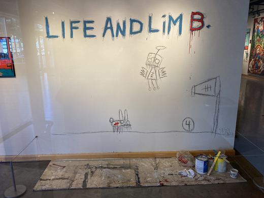 The title wall, lettered and drawn by Matt.