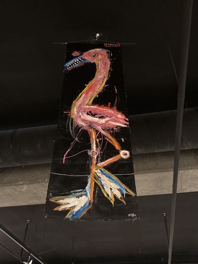 "Flamingo," 60 x 18 in. on canvas, 2009.