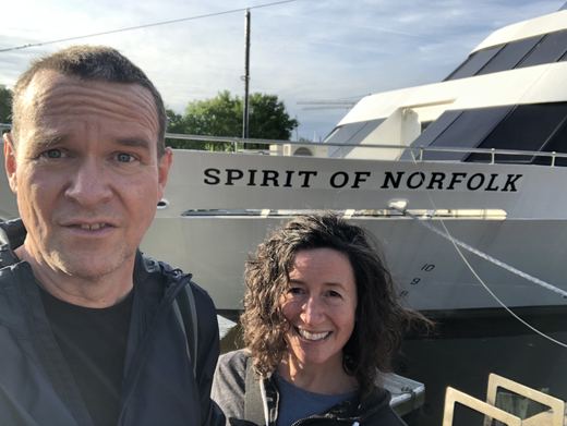 Matt and Dana Ellyn on the Norfolk waterfront, May 9, 2021.