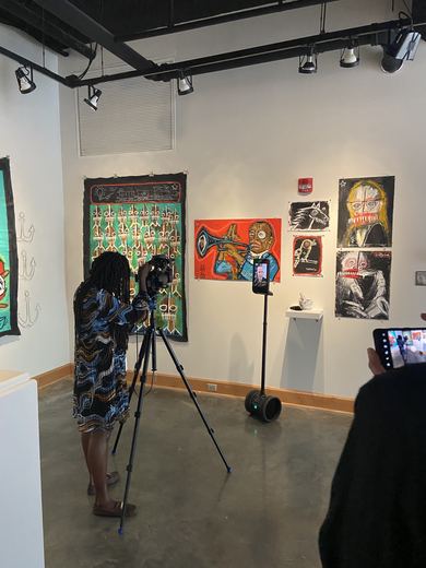 Filming in the gallery, August 30, 2021.