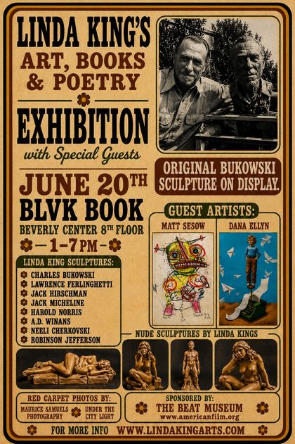 “Linda King’s Art, Books & Poetry Exhibition — with Special Guests”: Flier