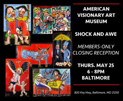 "Matt Sesow: Shock and Awe," American Visionary Art Museum, Baltimore: show postcard / invitation