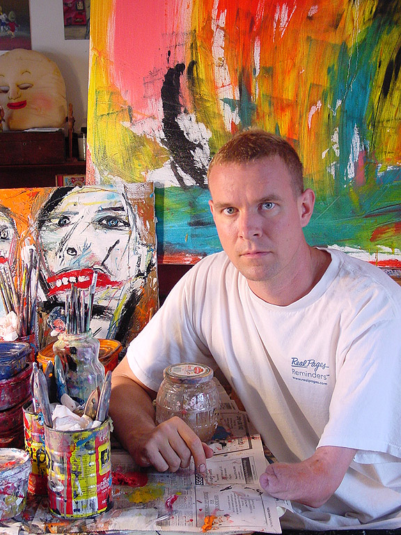 Same afternoon. That fall his paintings hung at Aroma (through October 29) and at Gallery 325.