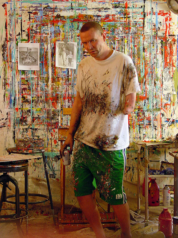 Paint on everything, including the painter.