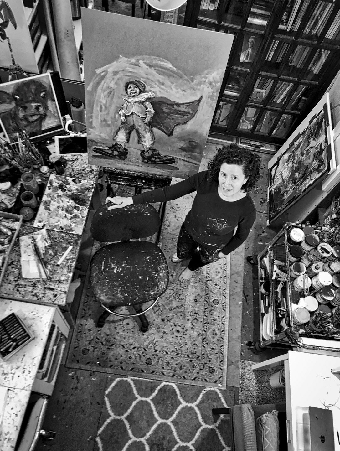 Dana Ellyn in the shared studio at Mather Studios