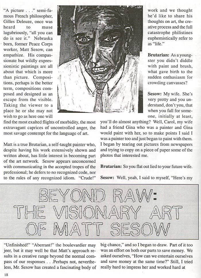 Brutarian Magazine Interview (1999), from Matt Sesow's press archive