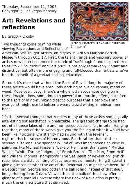 Revelations And Reflections (2002), from Matt Sesow's press archive