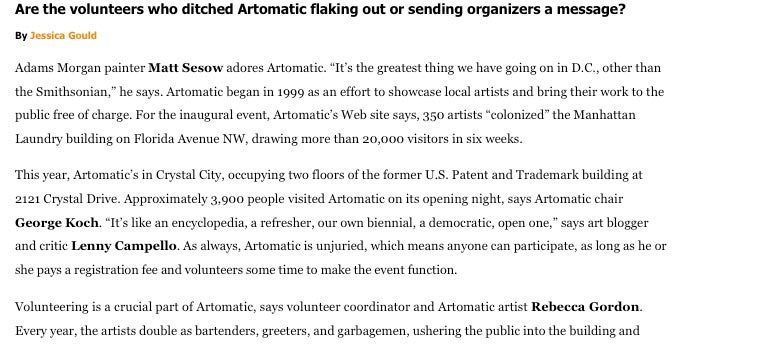 Artomatic, 2007: image 17 from the original sesow.com press page
