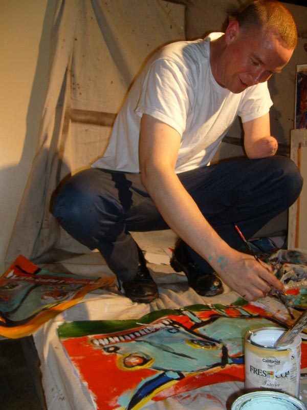 Sesow painting live at LeftBank (2007), from Matt Sesow's press archive
