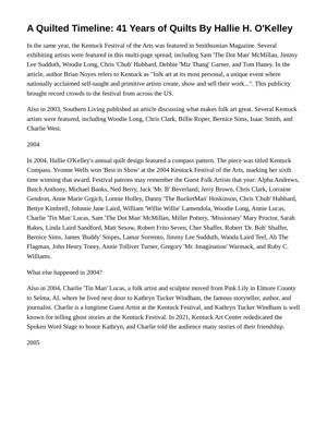 A Quilted Timeline: 41 Years of Quilts By Hallie H. O'Kelley, page 2