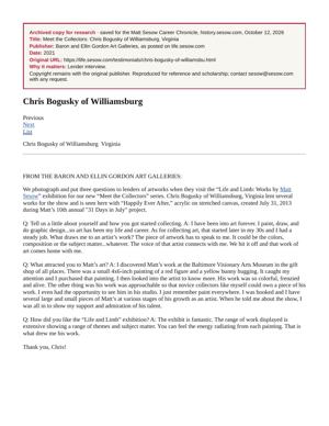 Meet the Collectors: Chris Bogusky of Williamsburg, Virginia, page 1