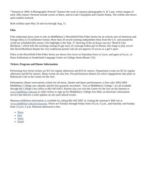Middlebury College 2003-2004 arts season features dynamic new artists, returning favorites, exhibitions, films, page 3
