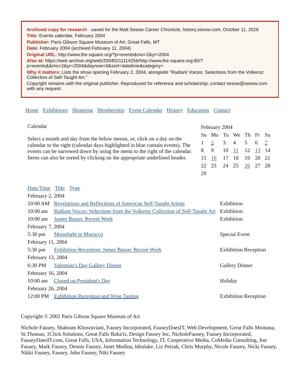 Events calendar, February 2004, page 1